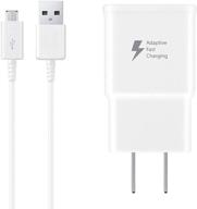 ⚡ комплект зарядного устройства adaptive fast charge wall charger с кабелем micro usb - совместим с samsung galaxy s7/s7 edge/s6, note 5/4 - зарядное устройство usb 2.0 логотип