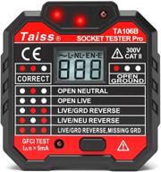 🔌 taiss gfci outlet tester: advanced receptacle tester with voltage display & breaker finder logo