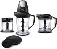 ninja qb1004 blender and food processor combo - 450-watt base, 48oz pitcher, 16oz chopper bowl, and 40oz processor bowl for shakes, smoothies, and meal prep логотип