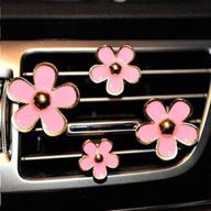 🌼 enhance your car's interior with 4 pack beautiful daisy flowers air vent decorations - automotive interior trim (pink) logo