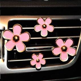 img 4 attached to 🌼 Enhance Your Car's Interior with 4 Pack Beautiful Daisy Flowers Air Vent Decorations - Automotive Interior Trim (Pink)