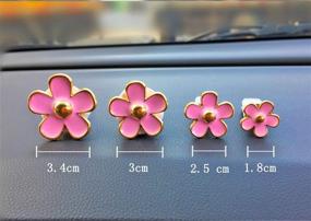 img 2 attached to 🌼 Enhance Your Car's Interior with 4 Pack Beautiful Daisy Flowers Air Vent Decorations - Automotive Interior Trim (Pink)