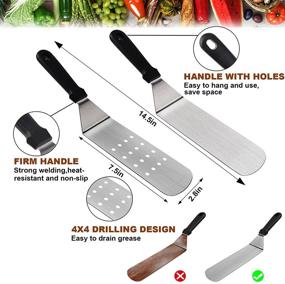 img 3 attached to 🍳 Complete 26-Piece Acmind Griddle Accessories Kit: Restaurant Grade Stainless Steel Flat Top Blackstone Griddle Set for BBQ, Camping, and More