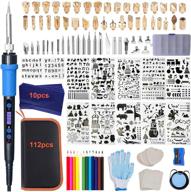 🔥 digital lcd display wood burning kit-112pcs calegency wood burning tool set with adjustable temperature and versatile tips for embossing, carving, soldering, engraving & more - ideal for wooden crafts logo