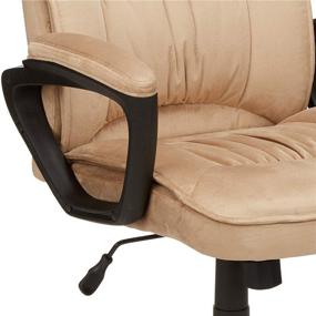 img 1 attached to 🪑 Amazon Basics Classic Office Desk Computer Chair - Adjustable, Swiveling, Ultra-Soft Microfiber - Light Beige with Lumbar Support: Ideal for Comfortable Workspaces