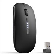 inphic wireless rechargeable mouse for laptop, [upgraded] silent 2.4g computer mice, ultra slim 1600 dpi portable usb mouse for laptop pc mac macbook, visible battery level, black logo