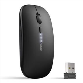 img 4 attached to INPHIC Wireless Rechargeable Mouse for Laptop, [Upgraded] Silent 2.4G Computer Mice, Ultra Slim 1600 DPI Portable USB Mouse for Laptop PC Mac MacBook, Visible Battery Level, Black