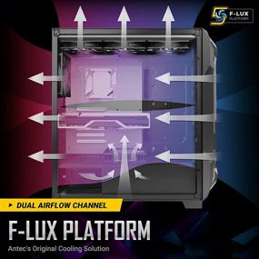 img 2 attached to 🎮 Antec DF600 Flux Dark League Игровой корпус - Mid-Tower ATX, платформа Flux, 5 x 120 мм вентиляторов, ARGB и PWM контроллер вентиляторов, закаленное стекло, 2 x USB3.0, поддержка видеокарт высокого уровня