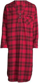 img 1 attached to Stafford Flannel Nightshirt Brown Plaid Men's Clothing for Sleep & Lounge