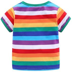 img 3 attached to 🌈 LittleSpring Little T Shirt Rainbow Cream - Girls' Clothing: Vibrant and Stylish