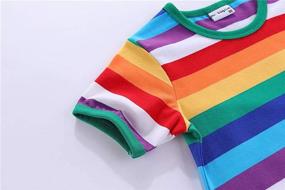 img 2 attached to 🌈 LittleSpring Little T Shirt Rainbow Cream - Girls' Clothing: Vibrant and Stylish