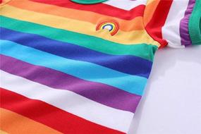 img 1 attached to 🌈 LittleSpring Little T Shirt Rainbow Cream - Girls' Clothing: Vibrant and Stylish