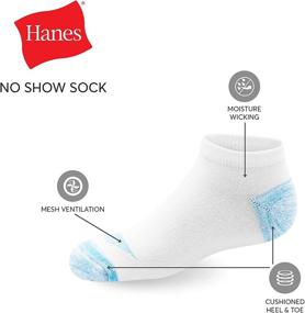 img 3 attached to 🧦 Полное комфортное удовольствие для девочек: Набор носков "Hanes Cool Comfort" со средними голенищами.