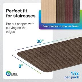 img 2 attached to 🚪 Non-Slip Carpet Stair Treads for Wooden Steps – 15pcs 8x30in Slip Resistance Indoor Peel & Stick – Staircase Step Rugs Stair Grips Non-Slip – Mocha