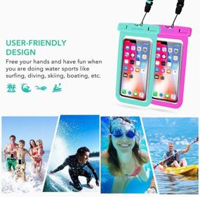 img 2 attached to 📱 GLBSUNION Universal Waterproof Case: 2-Pack Phone Dry Bags with Neck Strap - iPhone 12, Galaxy S21, OnePlus & More