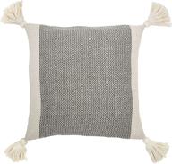 bloomingville square cotton pillow tassels logo