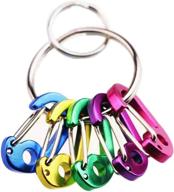 🔑 7pcs abcool mini carabiner keychain clips - 1 inch small micro tiny fixed eye hole paracord aluminum hooks for home, rv, camping, fishing, hiking, travel, and outdoor sports логотип