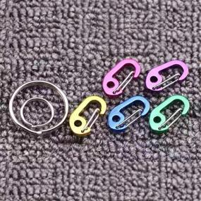 img 1 attached to 🔑 7PCS ABCOOL Mini Carabiner Keychain Clips - 1 inch Small Micro Tiny Fixed Eye Hole Paracord Aluminum Hooks for Home, RV, Camping, Fishing, Hiking, Travel, and Outdoor Sports