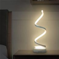 makion spiral led table lamp - curved desk lamp, contemporary minimalist design with warm white light, smart acrylic material - perfect for bedroom, living room (white) логотип