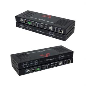 img 4 attached to 🔌 AV Access HDMI 2.0 KVM HDBaseT Extender PoH 4K60Hz 4:4:4 18Gbps 1080P HDR 330ft(100m) Over Cat5e/6/6a/7: 1 Host & 4 USB2.0, Two-Way IR/ 3.5mm Stereo/ RS232, Ethernet Extension