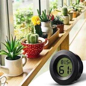 img 1 attached to 🌡️ 12 Mini Digital Temperature Humidity Monitors - LCD Display for Greenhouses, Gardens, Cellars, Fridges, Closets