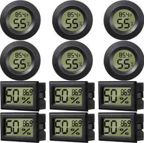 img 4 attached to 🌡️ 12 Mini Digital Temperature Humidity Monitors - LCD Display for Greenhouses, Gardens, Cellars, Fridges, Closets