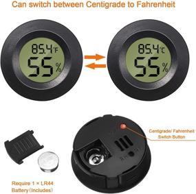 img 2 attached to 🌡️ 12 Mini Digital Temperature Humidity Monitors - LCD Display for Greenhouses, Gardens, Cellars, Fridges, Closets