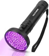 youthink black light flashlight for scorpions, bed bugs, pet urine &amp; stain detection - super bright 100 led uv light with sunglasses, 18w 395nm portable blacklight ultraviolet flashlight logo