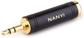 img 2 attached to NANYI 1/4 Inch Female to 1/8 Inch Male Stereo Headphone Adapter, Enhanced 6.35mm Jack Stereo Socket Female to 3.5mm Jack Stereo Plug Male for Headphone, Amplifier Adapter, Black (1-Pack)