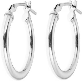 img 3 attached to 💠 Ritastephens Sterling Silver U-Shaped Oval Hoop Earrings