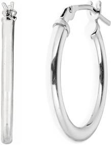 img 4 attached to 💠 Ritastephens Sterling Silver U-Shaped Oval Hoop Earrings