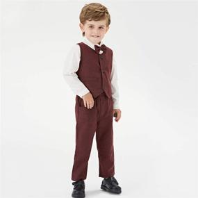 img 1 attached to 👔 Boys' Toddler Formal Classic Dresswear Outfit in Suits & Sport Coats