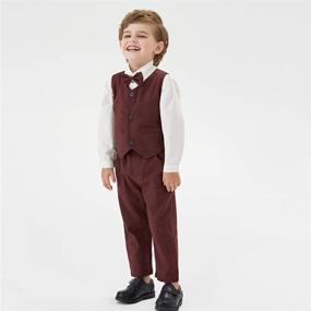 img 2 attached to 👔 Boys' Toddler Formal Classic Dresswear Outfit in Suits & Sport Coats