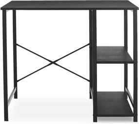 img 3 attached to Black Amazon Basics Classic Computer Desk with Shelves - 29.5 x 19.6 x 35.5 Inches, Ideal for Home Office Use