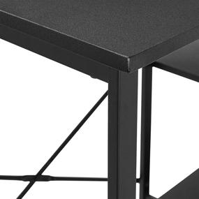 img 1 attached to Black Amazon Basics Classic Computer Desk with Shelves - 29.5 x 19.6 x 35.5 Inches, Ideal for Home Office Use