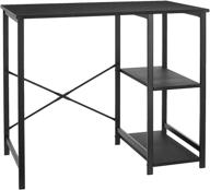 black amazon basics classic computer desk with shelves - 29.5 x 19.6 x 35.5 inches, ideal for home office use logo