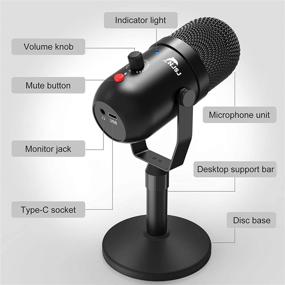 img 1 attached to NJSJ USB Desktop Microphone for Computer and Mac - Condenser PC Mic with Mute Button, Headphone Jack - Ideal for Gaming, Streaming, Recording, YouTube