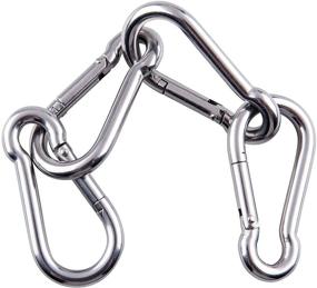 img 2 attached to 🔗 OZCRAFT Stainless Steel Spring Snap Hook Carabiner - Premium 304 Stainless Steel Clips, Set of 6 - Heavy Duty and Reliable