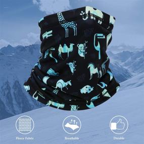 img 2 attached to Pattern Balaclava Bandana Children Breathable Girls' Accessories in Cold Weather