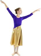 👗 danzcue girls bi color long sleeve worship dance dress: elegant and versatile attire for divine performances логотип