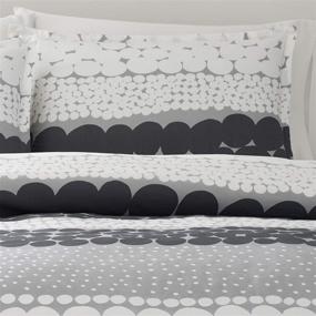 img 2 attached to 🖤 Chic and Timeless: Marimekko Jurmo Comforter Set - Black and White, Full/Queen Size