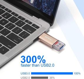 img 3 attached to 💾 64GB, 128GB, 256GB, 512GB THKAILAR USB C Memory Stick - 2 in 1 Type C Flash Drive for Business Traveler with External Storage Data Compatibility (Gold)