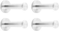 🔗 nelxulas super heavy duty single wall mount hook - brushed stainless steel bath towel hook, coat hook, ideal for bedroom, living room, bathroom, fitting room, and office (4", 4 pcs) логотип