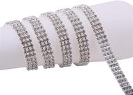 💎 kaoyoo crystal rhinestone close chain trim - 3 rows, 1 yard length, 4 mm - ideal for sewing craft and diy decoration logo