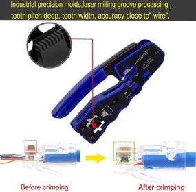 img 1 attached to 🔌 Ethernet All-in-one Wire Tool: RJ45 Pass Through Crimp Tool for Cat6a Cat6 Cat5 Cat5e 8P8C Modular Connector - Cutter Included