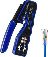 🔌 ethernet all-in-one wire tool: rj45 pass through crimp tool for cat6a cat6 cat5 cat5e 8p8c modular connector - cutter included логотип