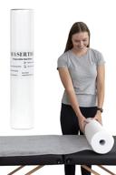 🛏️ masertio disposable massage table sheets - 60 sheets per roll - recyclable nonwoven fabric bed sheets for massage, tattoo, spa - no-crinkle, 31.5 x 71 inches logo