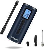 lamgool 150 psi tire inflator portable air compressor for car tires with digital pressure gauge led light mini rechargeable electric air pump for car bike motorcycle balls and other inflatables (navy) logo