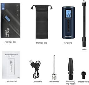 img 1 attached to Lamgool 150 PSI Tire Inflator Portable Air Compressor For Car Tires With Digital Pressure Gauge LED Light Mini Rechargeable Electric Air Pump For Car Bike Motorcycle Balls And Other Inflatables (Navy)