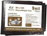 🏕️ chaojin waterproof tarp 9 mil thick: heavy duty camping colored tarp 8'x10' - brown/silver, rust & tear proof, grommets & reinforced edges logo